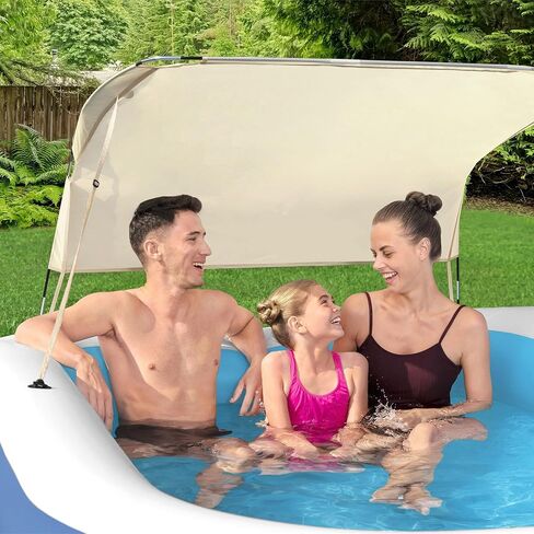 H2OGO! 8 Foot 4 Inch x 70 Inch Summer Bliss Shaded Inflatable Family Pool for Kids Ages 6 Above in Saudi Arabia