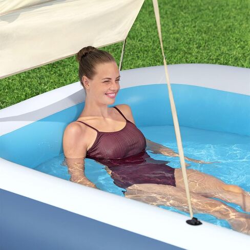 H2OGO! 8 Foot 4 Inch x 70 Inch Summer Bliss Shaded Inflatable Family Pool for Kids Ages 6 Above in Saudi Arabia