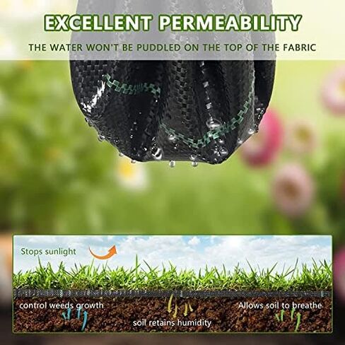 2.4oz-6ftx300ft Weed Barrier Landscape Fabric Heavy Duty, Weed Block Gardening Ground Cover Mat, Weed Control Garden Cloth, Woven Geotextile Fabric for Underlayment, Commercial Driveway Fabric in Saudi Arabia