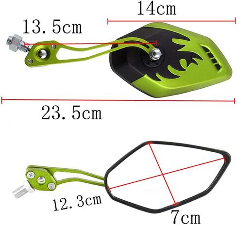ESUPPORT Red Motorcycle Motorbike 8mm 10mm Rearview Side Mirror ATV Scooter Bike Flame Fire in Saudi Arabia