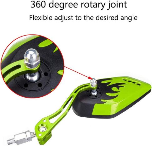 ESUPPORT Red Motorcycle Motorbike 8mm 10mm Rearview Side Mirror ATV Scooter Bike Flame Fire in Saudi Arabia