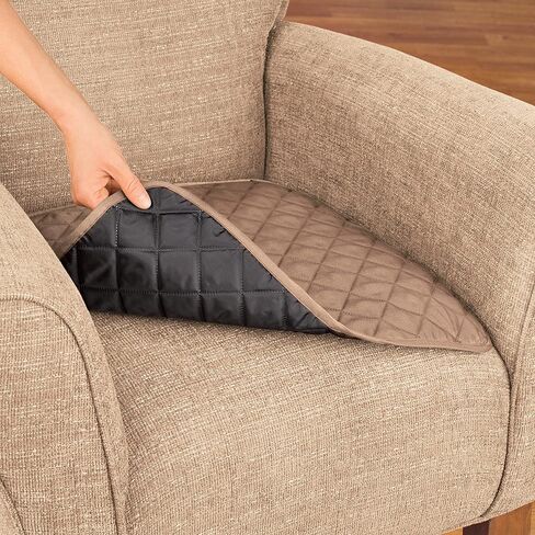 Collections Etc Quilted Waterproof Seat Protector - Set of 2 - Machine Washable, Use for Indoor or Outdoor Seating, Taupe in Saudi Arabia