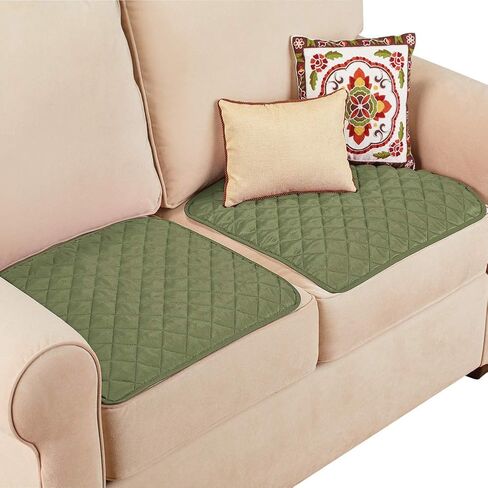 Collections Etc Quilted Waterproof Seat Protector - Set of 2 - Machine Washable, Use for Indoor or Outdoor Seating, Taupe in Saudi Arabia