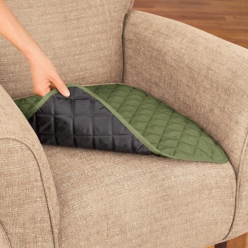 Collections Etc Quilted Waterproof Seat Protector - Set of 2 - Machine Washable, Use for Indoor or Outdoor Seating, Taupe in Saudi Arabia
