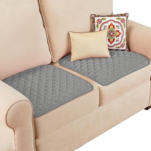 Collections Etc Quilted Waterproof Seat Protector - Set of 2 - Machine Washable, Use for Indoor or Outdoor Seating, Taupe in Saudi Arabia