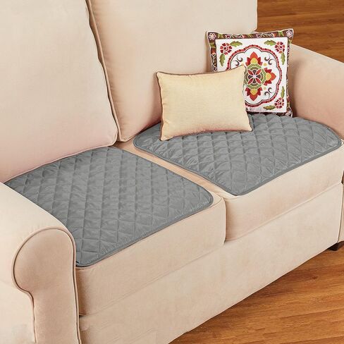 Collections Etc Quilted Waterproof Seat Protector - Set of 2 - Machine Washable, Use for Indoor or Outdoor Seating, Taupe in Saudi Arabia