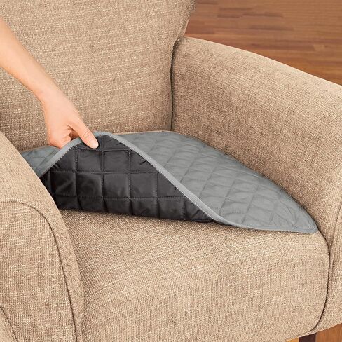 Collections Etc Quilted Waterproof Seat Protector - Set of 2 - Machine Washable, Use for Indoor or Outdoor Seating, Taupe in Saudi Arabia