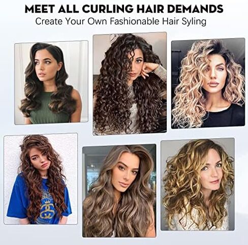 مجموعة عصا تمويج الشعر الاسطوانية الطويلة بيستوب برو 6 في 1 مع اسطوانة سيراميك للشعر الطويل/المتوسط 0.35-1.25 انش قابلة للتبديل، جهد مزدوج، تتضمن قفاز ومشابك in Kuwait