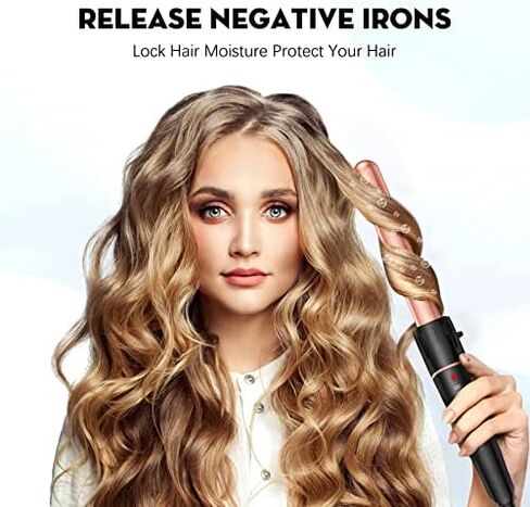 مجموعة عصا تمويج الشعر الاسطوانية الطويلة بيستوب برو 6 في 1 مع اسطوانة سيراميك للشعر الطويل/المتوسط 0.35-1.25 انش قابلة للتبديل، جهد مزدوج، تتضمن قفاز ومشابك in Kuwait