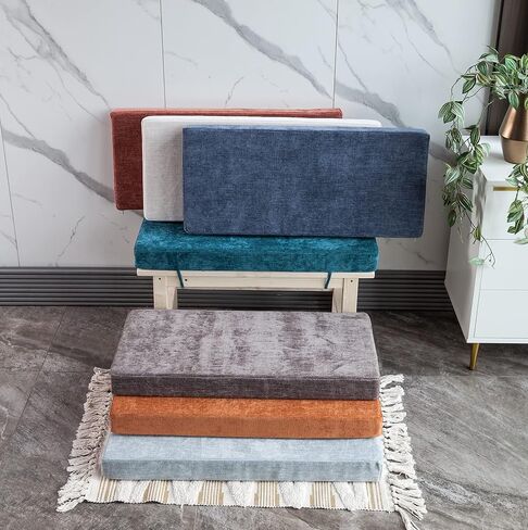 Piano Bench Cushion, Washable Bench Pad for Shoe Storage, Window, Piano, Dining 30"x14"x2" Brick Red in Saudi Arabia