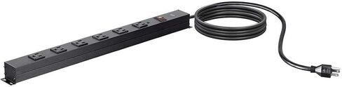 Monoprice 6 Outlet Metal Surge Protector Power Strip - with 15 Feet Cord and Surface Mount Tabs, 540 Joules, UL Certified, EMI/RFI Protection, Aluminum Case, Black in Saudi Arabia