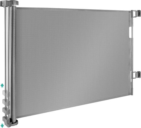 Retractable Baby Gate 65" Dog Gate Mesh Safety Pet Gate Indoor Outdoor Child Safety Baby Gates for Stairs, Doorways, Hallways in Saudi Arabia