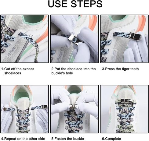 Kids and Adult No Tie Elastic Shoelaces with Strong Lock Adjustable Cool Lace Shoe Laces in Saudi Arabia