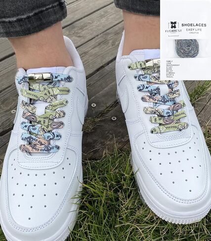 Kids and Adult No Tie Elastic Shoelaces with Strong Lock Adjustable Cool Lace Shoe Laces in Saudi Arabia