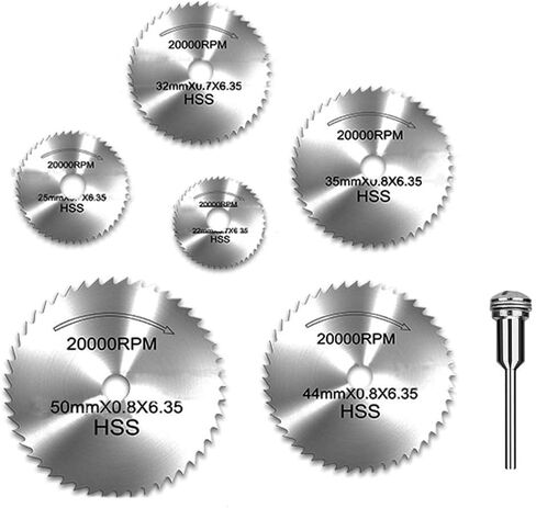 6 pcs 1/8" HSS High Speed Steel Circular Saw Cutting Blades with Shank Extension Rod, Soft Wood Cutting Saw Blade for Drills Rotary Tools in Saudi Arabia