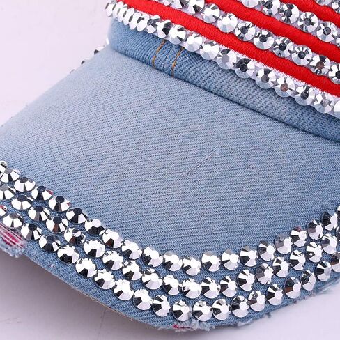 USA Bling Baseball Cap Sparkle American Flag Hat for Men Women Hip Hop Caps in Saudi Arabia