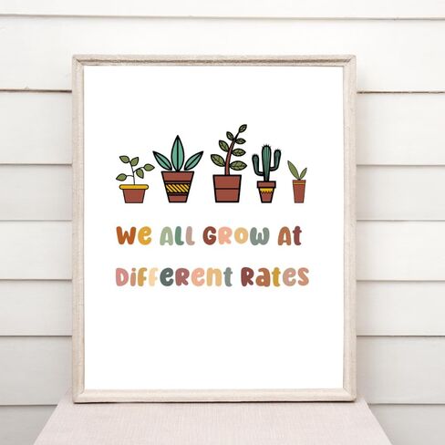 ملصق Wowsweet-Classroom، عقلية النمو، ديكور الفصل الدراسي Boho، اقتباس المعلم، ديكور مكتب العلاج، طبيب نفساني المدرسة، ديكور غرفة اللعب، فن الطفل، غير مؤطر (11 × 14 بوصة) in Kuwait