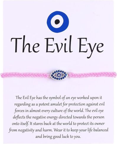 Handmade Gold Evil Eye Bracelets,Adjustable ojo Bracelet Protection Pink Red Evil Eye Jewelry Bracelet Hamsa Hand Amulet for Women (Evil eye red rope) in Kuwait