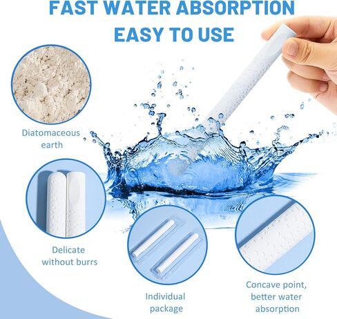 4 Pcs Drying Stick for Toys Drying Rod Stick Diatomite Stick Moisture Absorbing Stick Clean Water Absorption Rod Diatomaceous Earth Desiccant for Home Laundry, White (Basic Style, 5.7 x 0.5 Inch) in Saudi Arabia