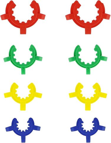 stonylab Plastic Joint Clips, 8 pcs Lab Keck Clamp 14 mm/19 mm/24 mm/29 mm Keck Clips for Glass Standard Conical Interface Clip Ground Glass Joint Lab Accessory, Size and Colors Assorted in Saudi Arabia