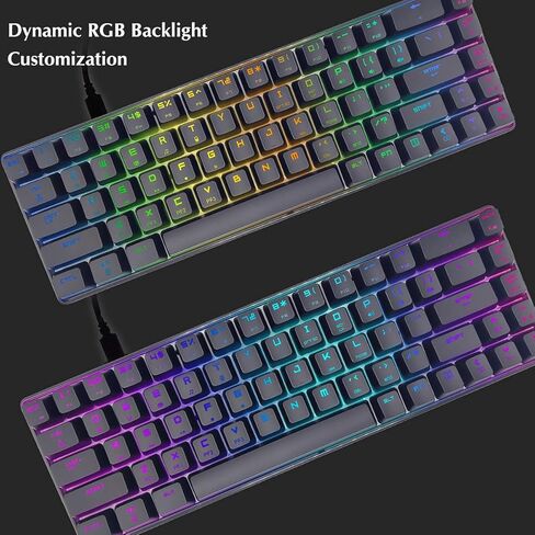 لوحة مفاتيح ميكانيكية جديدة بنسبة 60%، لوحة مفاتيح سلكية للألعاب بإضاءة خلفية LED RGB، مريحة، لأجهزة الكمبيوتر/Mac Gamer، Typist in Saudi Arabia