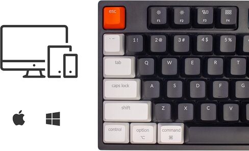 لوحة مفاتيح ميكانيكية سلكية كاملة الحجم قابلة للتبديل السريع Keychron C2 متوافقة مع Mac، مفتاح Keychron Brown Switch، 104 مفاتيح ABS keycaps لوحة مفاتيح الألعاب لنظام التشغيل Windows، كابل USB-C من النوع C المجدول in Kuwait