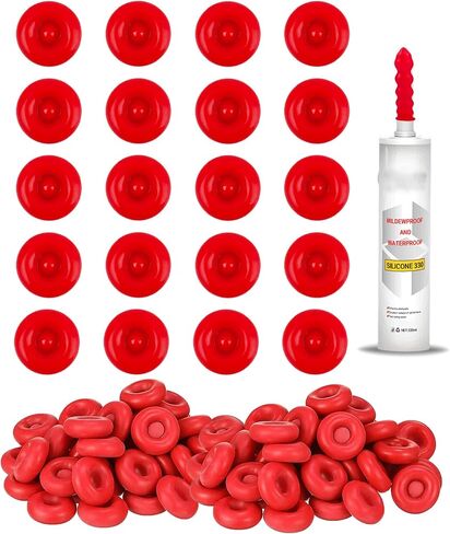 40 قطعة غطاء السد الأحمر أغطية السد لأنابيب السد السد، أغطية سدادة أنبوب السد من هلام السيليكا، أغطية أنبوب السد، أغطية الأنبوب للختم والحفظ (20) in Kuwait