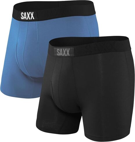 SAXX Underwear Co. Men's ULTRA Boxer Briefs with Built In BallPark Pouch Support Pack of 2, Racer Blue/Black, Small in Kuwait