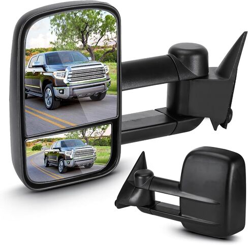 Towing Mirrors for Chevy GMC 2002-2006 Avalanche 1500 2500, 1999-2004 Silverado 1500, 2000-06 Suburban 1500 2500, 2001-06 Sierra 2500 3500 HD Yukon Tahoe with Manual Folding Telescoping (1 Pair) in Saudi Arabia