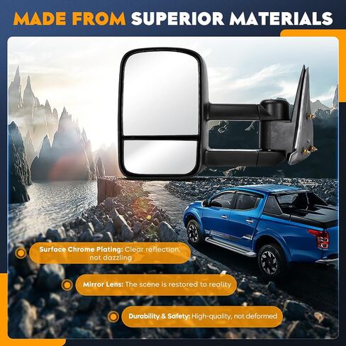 Towing Mirrors for Chevy GMC 2002-2006 Avalanche 1500 2500, 1999-2004 Silverado 1500, 2000-06 Suburban 1500 2500, 2001-06 Sierra 2500 3500 HD Yukon Tahoe with Manual Folding Telescoping (1 Pair) in Saudi Arabia