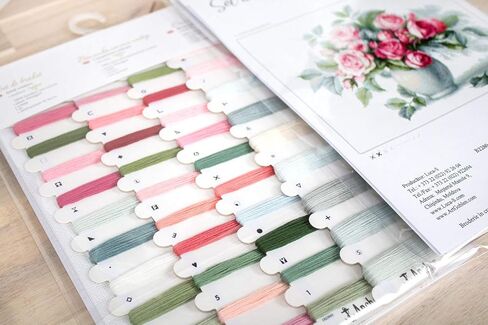 مجموعة غرز متقاطعة معدودة بالورود Luca-s B2280 الحجم: 35,5 سم × 26 سم، 2 بوصة × 10,4 بوصة مجموعة تطريز زهور الحياة الساكنة xstitch DIY in Kuwait