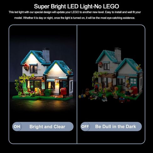 BrickBling LED Light Kit for Lego Creator 3 in 1 Cozy House Toy Set 31139, Creative Lights Compatible with Lego Cozy House-Lights Only, No Model Included in Saudi Arabia