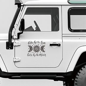 Spiritual Car Window Decal Live by The Sun Love by The Moon - Removable Vinyl Celestial Sticker for Laptop Bumper Mirror Bedroom Glass Decoration -XY150(White) in Saudi Arabia
