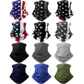 12 Pack Cooling Neck Gaiter Bandana Face Mask Summer Face Scarf Cover UV Sun Protection Headwear Head Wrap Men Women in Kuwait