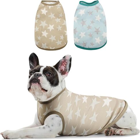 Hawaiian Dog Shirts,Quick Dry Summer Cooling Mesh Coconut Printing T-Shirt for Medium Dogs,Blue+Yellow M in Kuwait