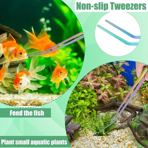 مجموعة أدوات Aquascape Aquascape من Liveek، 4 في 1، أداة مقاومة للصدأ للنباتات المائية، ملاقط من الفولاذ المقاوم للصدأ، مقص، ملعقة لحوض السمك، مجموعة أدوات Aquascape لخزان الأسماك... in Kuwait