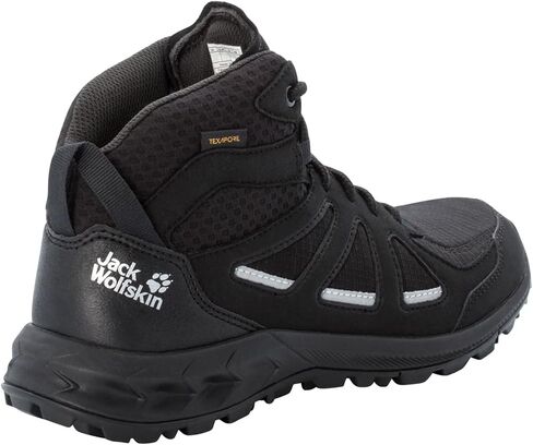Jack Wolfskin Women's Woodland 2 Texapore Mid W Hiking Shoe, Black/Grey, 8 in Saudi Arabia