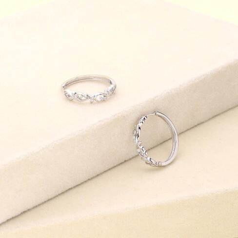 BERRICLE Sterling Silver Treble Clef Music Note Cubic Zirconia CZ Medium Fashion Hoop Earrings for Women, Rhodium Plated 0.9" in Saudi Arabia