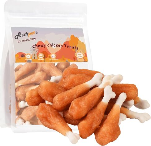 ASMPET Chicken Jerky Dog Treats, Chicken Rings Small Training Chewy Snacks, High Protein All Natural Limited Ingredient Soft Chewy Treats for Small Medium Large Dogs 11 Ounce in Saudi Arabia
