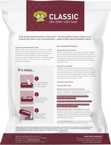 Precious Cat Classic Premium Clumping Cat Litter, 40 lb Bag in Kuwait