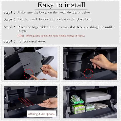 جي دي ام كار منظم صندوق القفازات متوافق مع اكسسوارات تويوتا 4 رانر 2010-2023 ولكزس GX 460 (2010-2022)، ادخال درج من مادة ABS باللون الاسود in Kuwait