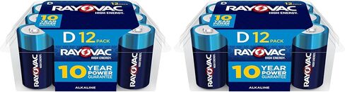 Rayovac D Batteries, Alkaline D Cell Batteries (12 Battery Count) (Pack of 2) in Kuwait