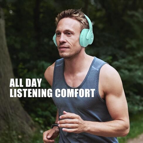 KVIDIO Bluetooth Headphones Wireless Over Ear Headsets 65H Playtime | Deep Bass, HiFi Stereo, Bluetooth 6.0, Microphone, Comfortable Fit, Foldable, Lightweight, Low Latency for Travel Home Office in Kuwait