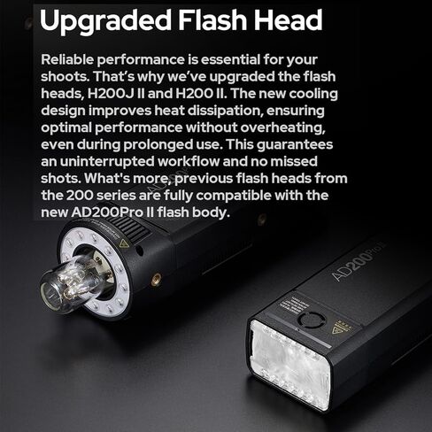 Godox AD200Pro Pocket Flash,200Ws 2.4G Flash Strobe Monolight,Outdoor Speedlite TTL 1/8000 HSS, Bare Bulb Flash Head with 2900mAh Lithium Battery Lightweight Compact in Saudi Arabia