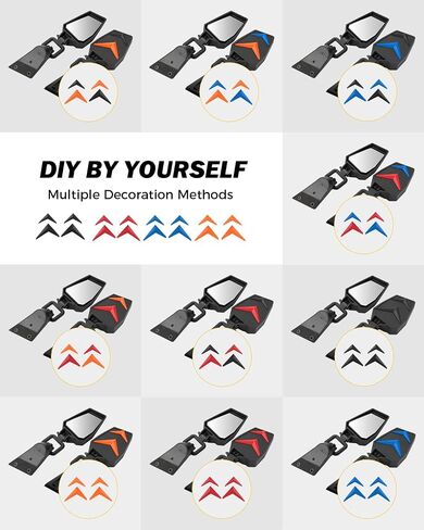 Mirrors Doors Off Compatible with Wrangler, QMPARTS No Vibrate & Wobble Side View Mirrors, Easy-Install Doorless Side Quick Release Mirror for Safe Doors Off Driving for Wrangler JK JKU 2007-2018 in Kuwait