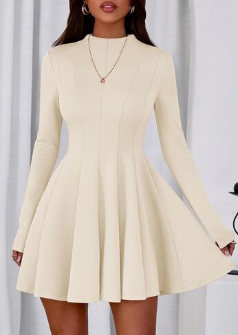 Prettygarden Fall Dresses for Women Elegant Symy 2025 Disual Long Sleeve Swing a Line Shulk Short Homecoming Party Bress in Saudi Arabia