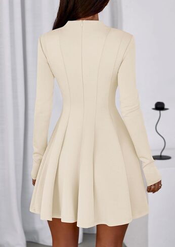Prettygarden Fall Dresses for Women Elegant Symy 2025 Disual Long Sleeve Swing a Line Shulk Short Homecoming Party Bress in Saudi Arabia