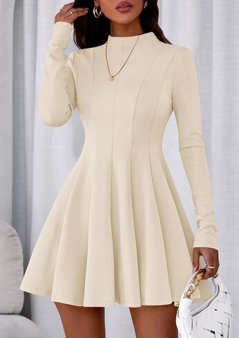 Prettygarden Fall Dresses for Women Elegant Symy 2025 Disual Long Sleeve Swing a Line Shulk Short Homecoming Party Bress in Saudi Arabia