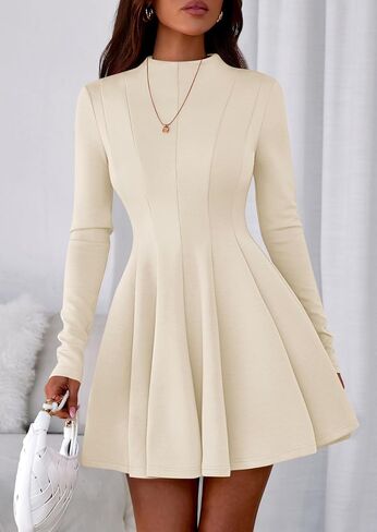 Prettygarden Fall Dresses for Women Elegant Symy 2025 Disual Long Sleeve Swing a Line Shulk Short Homecoming Party Bress in Saudi Arabia