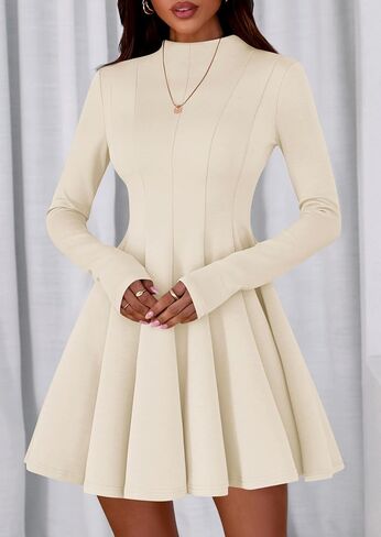 Prettygarden Fall Dresses for Women Elegant Symy 2025 Disual Long Sleeve Swing a Line Shulk Short Homecoming Party Bress in Saudi Arabia